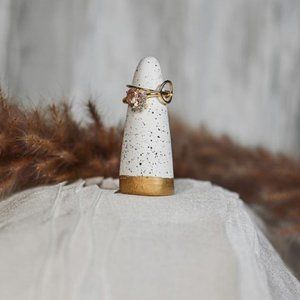 Handmade White and Gold Ring Cones